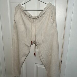 Women Linen Cream Pants